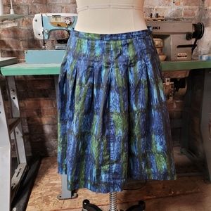 Talbots blue Green pleated skirt 6 petite